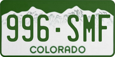 CO license plate 996SMF
