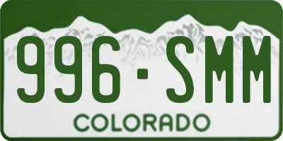CO license plate 996SMM