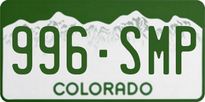 CO license plate 996SMP