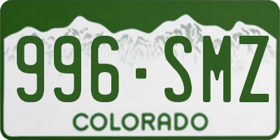CO license plate 996SMZ