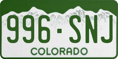CO license plate 996SNJ