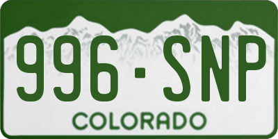 CO license plate 996SNP