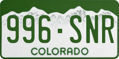 CO license plate 996SNR