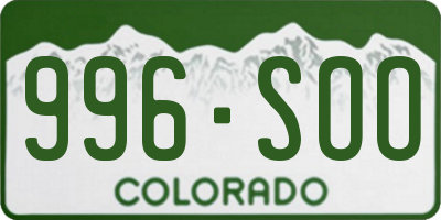 CO license plate 996SOO