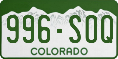 CO license plate 996SOQ