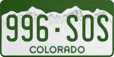 CO license plate 996SOS