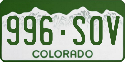CO license plate 996SOV