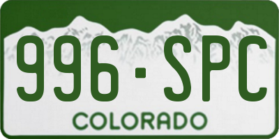 CO license plate 996SPC
