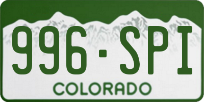 CO license plate 996SPI