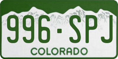 CO license plate 996SPJ