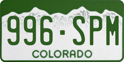 CO license plate 996SPM