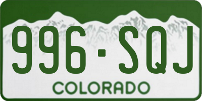 CO license plate 996SQJ