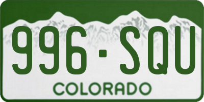 CO license plate 996SQU