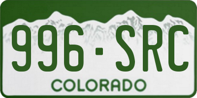 CO license plate 996SRC