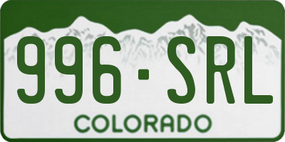 CO license plate 996SRL