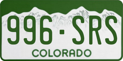 CO license plate 996SRS