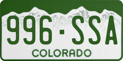 CO license plate 996SSA