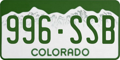 CO license plate 996SSB