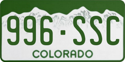 CO license plate 996SSC