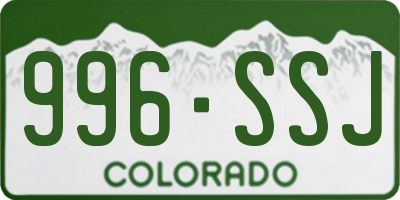 CO license plate 996SSJ