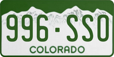 CO license plate 996SSO