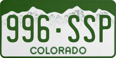CO license plate 996SSP