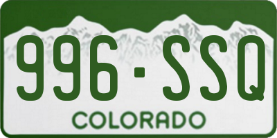 CO license plate 996SSQ