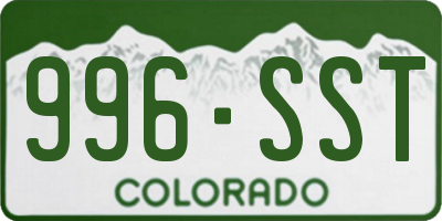 CO license plate 996SST