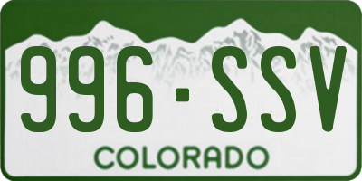 CO license plate 996SSV