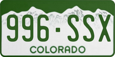 CO license plate 996SSX