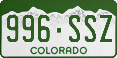 CO license plate 996SSZ