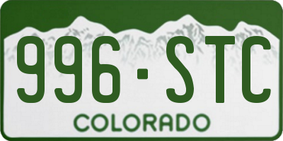 CO license plate 996STC