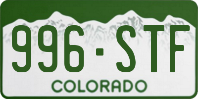 CO license plate 996STF