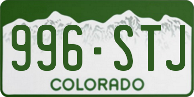CO license plate 996STJ