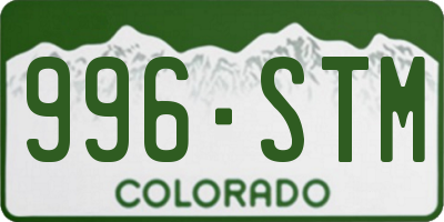 CO license plate 996STM
