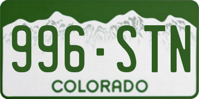 CO license plate 996STN