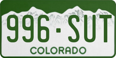 CO license plate 996SUT