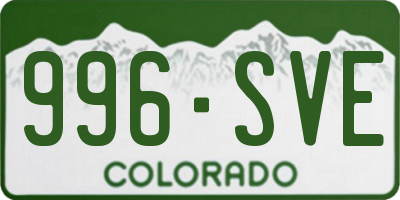 CO license plate 996SVE
