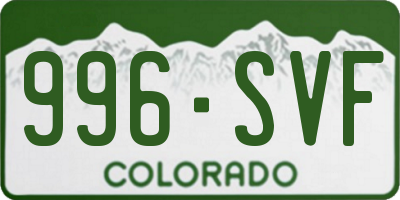 CO license plate 996SVF