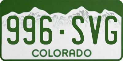CO license plate 996SVG