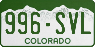 CO license plate 996SVL