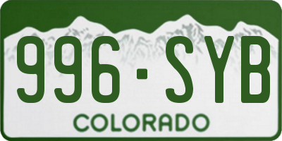 CO license plate 996SYB