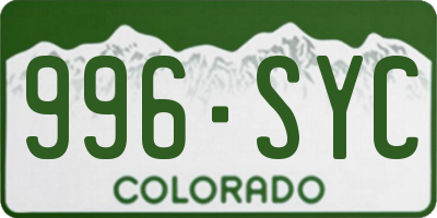 CO license plate 996SYC