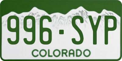 CO license plate 996SYP