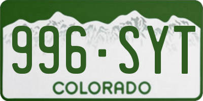 CO license plate 996SYT