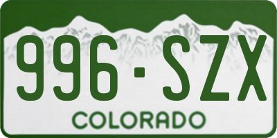 CO license plate 996SZX