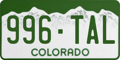 CO license plate 996TAL