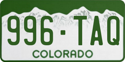CO license plate 996TAQ
