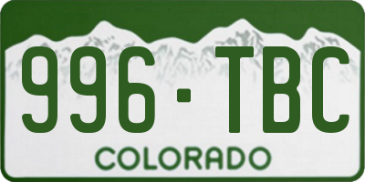 CO license plate 996TBC