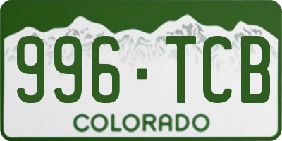 CO license plate 996TCB